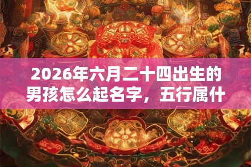 2026年六月二十四出生的男孩怎么起名字，五行属什么