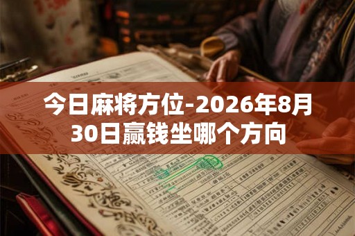 今日麻将方位-2026年8月30日赢钱坐哪个方向