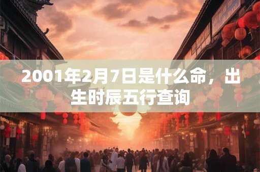 2001年2月7日是什么命，出生时辰五行查询