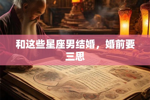 和这些星座男结婚，婚前要三思