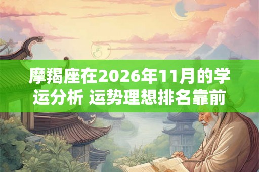 摩羯座在2026年11月的学运分析 运势理想排名靠前