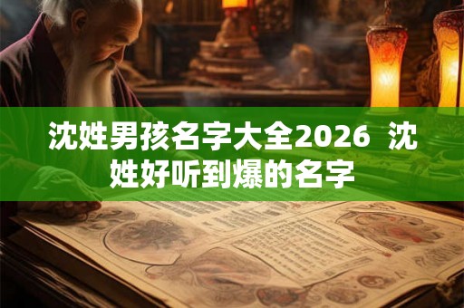 沈姓男孩名字大全2026 沈姓好听到爆的名字 沈姓男孩名字大全2026 沈姓好听到爆的名字