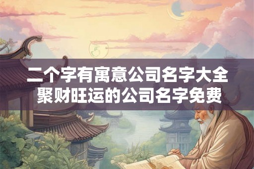 二个字有寓意公司名字大全 聚财旺运的公司名字免费