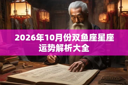 2026年10月份双鱼座星座运势解析大全