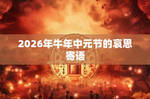 2026年牛年中元节的哀思寄语