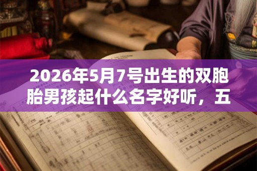 2026年5月7号出生的双胞胎男孩起什么名字好听，五行属什么