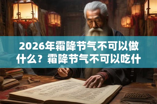 2026年霜降节气不可以做什么？霜降节气不可以吃什么？