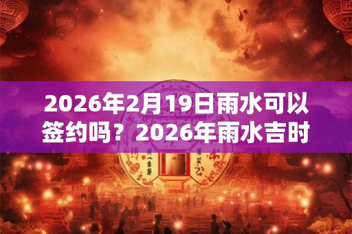 2026年2月19日雨水可以签约吗？2026年雨水吉时查询！