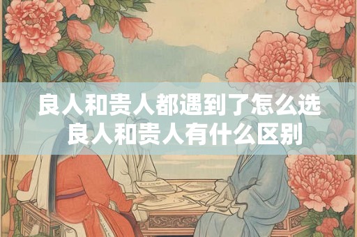 良人和贵人都遇到了怎么选 良人和贵人有什么区别 良人和贵人都遇到了怎么选 良人和贵人有什么区别