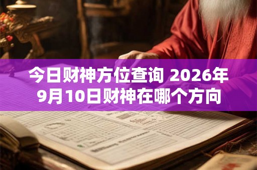今日财神方位查询 2026年9月10日财神在哪个方向