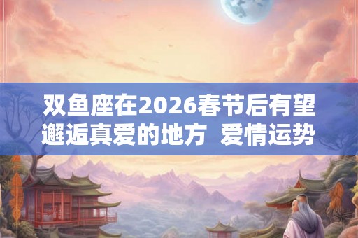 双鱼座在2026春节后有望邂逅真爱的地方  爱情运势解析