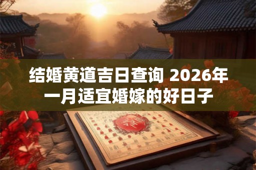 结婚黄道吉日查询 2026年一月适宜婚嫁的好日子 结婚黄道吉日查询 2026年一月适宜婚嫁的好日子