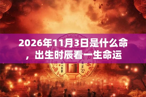 2026年11月3日是什么命，出生时辰看一生命运