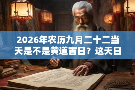 2026年农历九月二十二当天是不是黄道吉日？这天日子好吗？