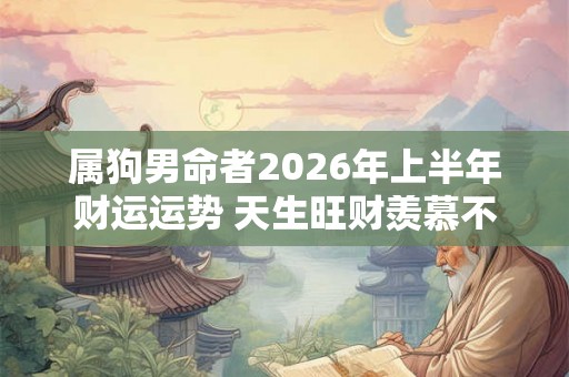 属狗男命者2026年上半年财运运势 天生旺财羡慕不来