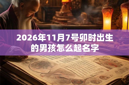 2026年11月7号卯时出生的男孩怎么起名字