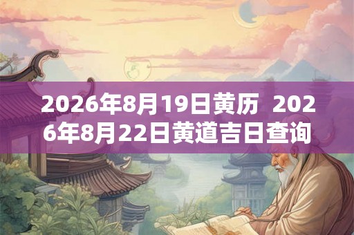 2026年8月19日黄历 2026年8月22日黄道吉日查询 2026年8月19日黄历 2026年8月22日黄道吉日查询