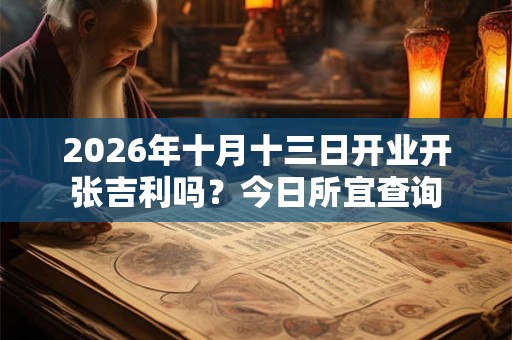 2026年十月十三日开业开张吉利吗？今日所宜查询