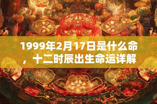 1999年2月17日是什么命，十二时辰出生命运详解
