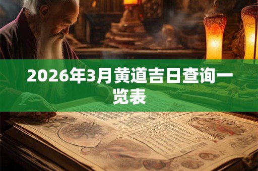 2026年3月黄道吉日查询一览表