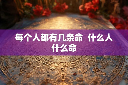 每个人都有几条命  什么人什么命