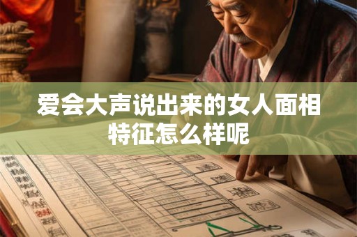 爱会大声说出来的女人面相特征怎么样呢