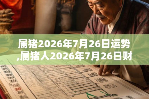 属猪2026年7月26日运势,属猪人2026年7月26日财运,生肖猪2026年7月26日运势