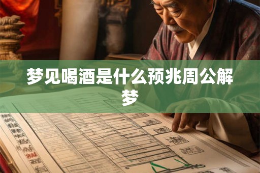 梦见喝酒是什么预兆周公解梦