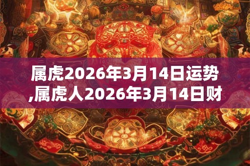 属虎2026年3月14日运势,属虎人2026年3月14日财运,生肖虎2026年3月14日运势