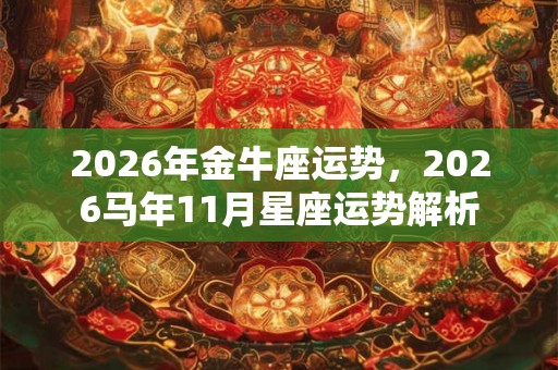 2026年金牛座运势，2026马年11月星座运势解析