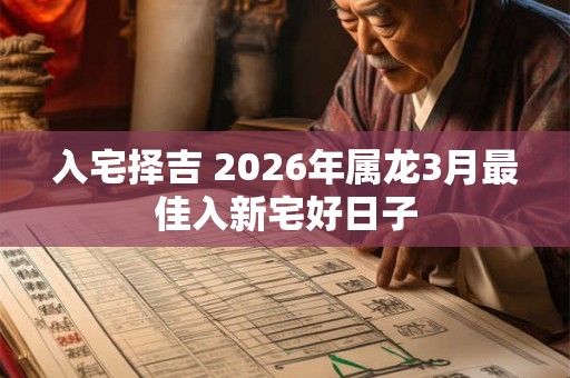 入宅择吉 2026年属龙3月最佳入新宅好日子 入宅择吉 2026年属龙3月最佳入新宅好日子