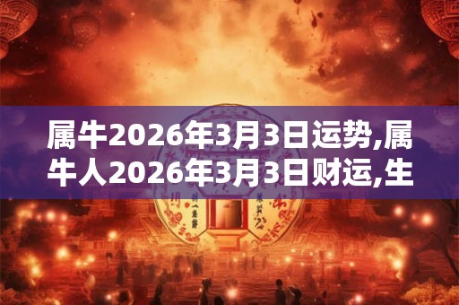 属牛2026年3月3日运势,属牛人2026年3月3日财运,生肖牛2026年3月3日运势