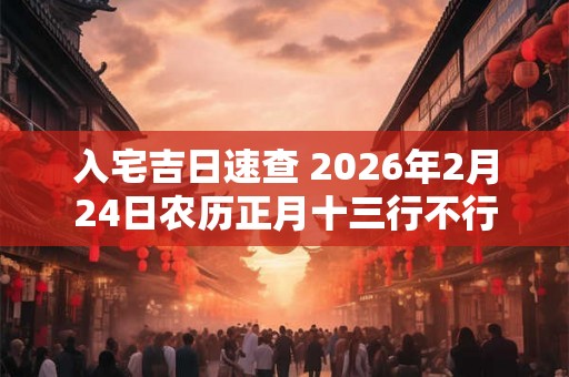 入宅吉日速查 2026年2月24日农历正月十三行不行