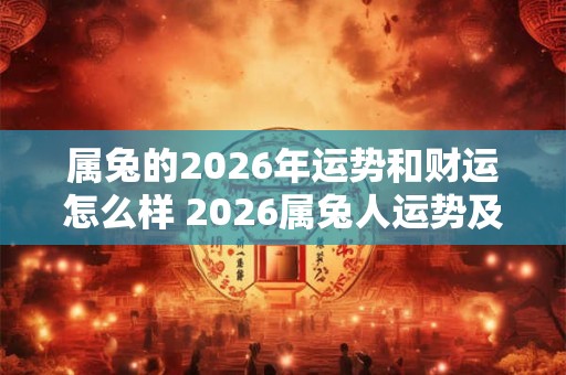 属兔的2026年运势和财运怎么样 2026属兔人运势及财运如何