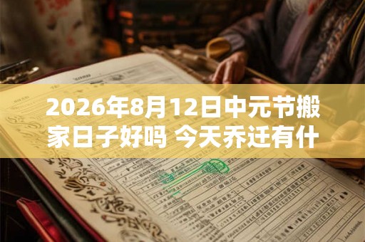2026年8月12日中元节搬家日子好吗 今天乔迁有什么讲究