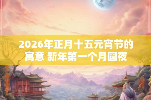2026年正月十五元宵节的寓意 新年第一个月圆夜