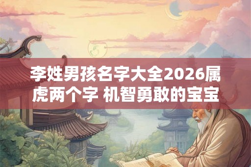 李姓男孩名字大全2026属虎两个字 机智勇敢的宝宝名字