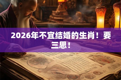 2026年不宜结婚的生肖！要三思！