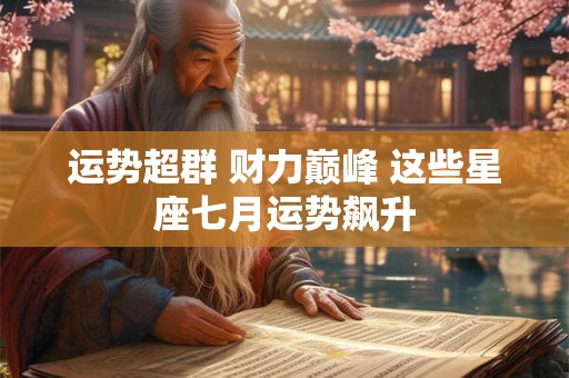 运势超群 财力巅峰 这些星座七月运势飙升