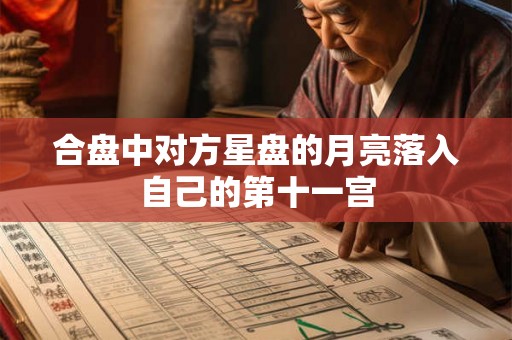 合盘中对方星盘的月亮落入自己的第十一宫