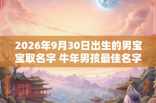 2026年9月30日出生的男宝宝取名字 牛年男孩最佳名字推荐