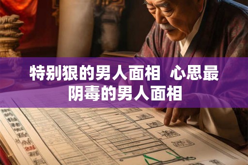 特别狠的男人面相  心思最阴毒的男人面相