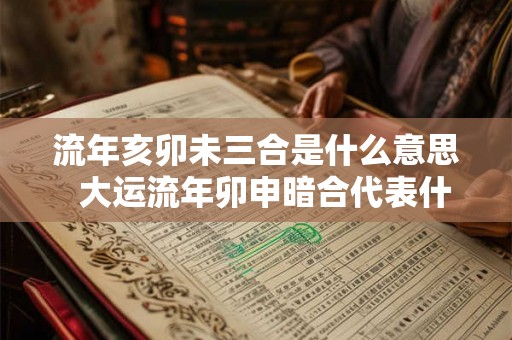 流年亥卯未三合是什么意思  大运流年卯申暗合代表什么