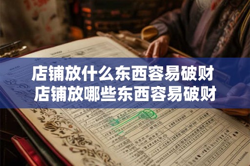 店铺放什么东西容易破财 店铺放哪些东西容易破财