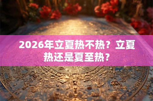 2026年立夏热不热？立夏热还是夏至热？