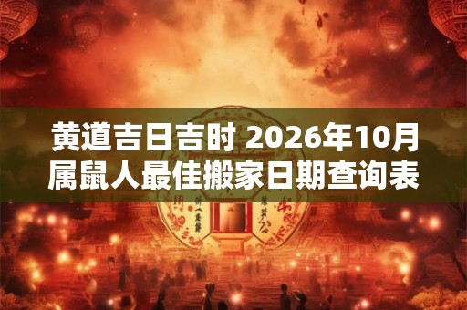 黄道吉日吉时 2026年10月属鼠人最佳搬家日期查询表 黄道吉日吉时 2026年10月属鼠人最佳搬家日期查询表