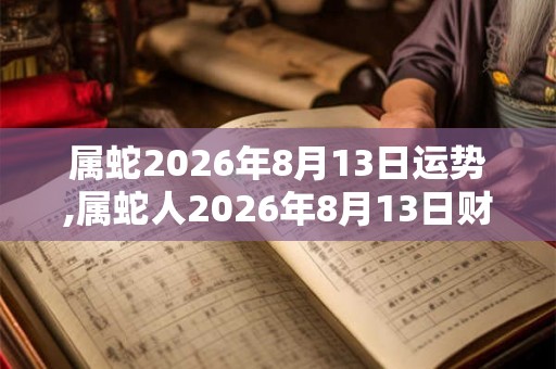 属蛇2026年8月13日运势,属蛇人2026年8月13日财运,生肖蛇2026年8月13日运势