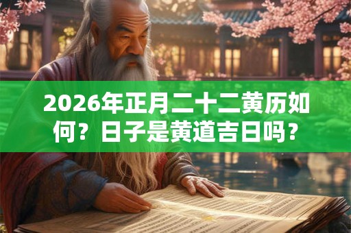 2026年正月二十二黄历如何？日子是黄道吉日吗？