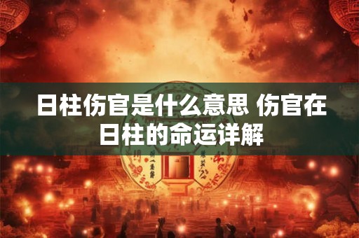 日柱伤官是什么意思 伤官在日柱的命运详解