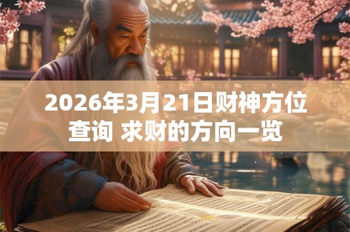 2026年3月21日财神方位查询 求财的方向一览